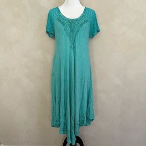 Made in India rayon midi short sleeve dress